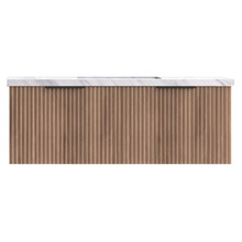 Reedon 1200mm Woodgrain Wall Hung Single Vanity with 50mm Stone Countertop